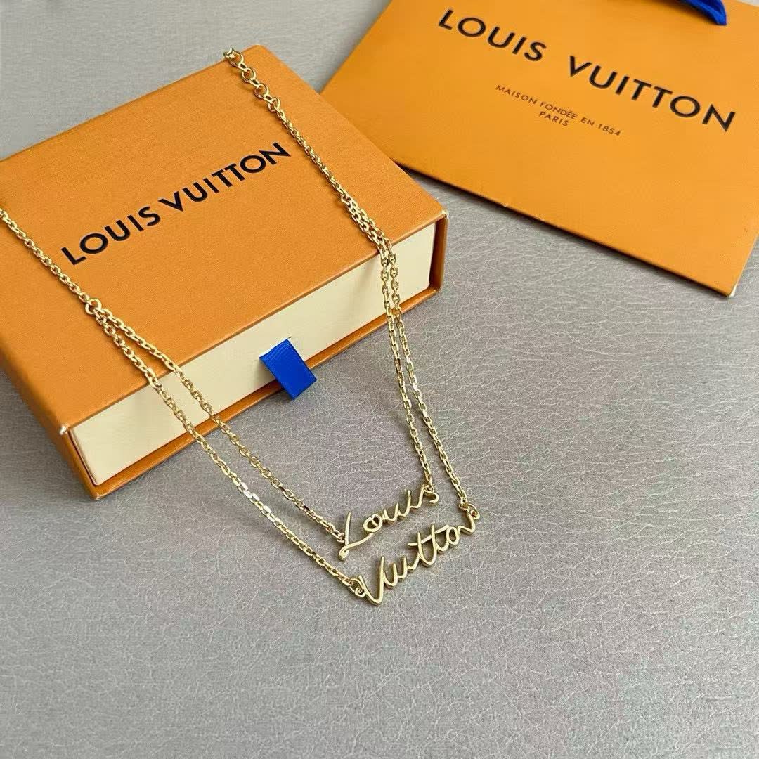 Louis Vuitton Double-Row Script Necklace